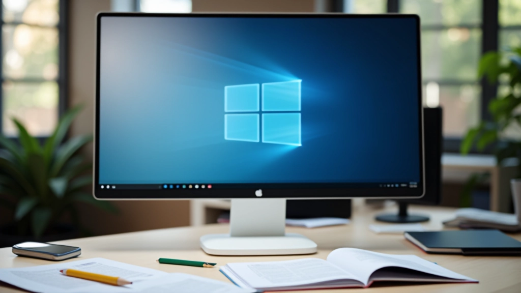 Espacio de trabajo en escritorio con ordenador portátil mostrando análisis de espacio en disco disponible