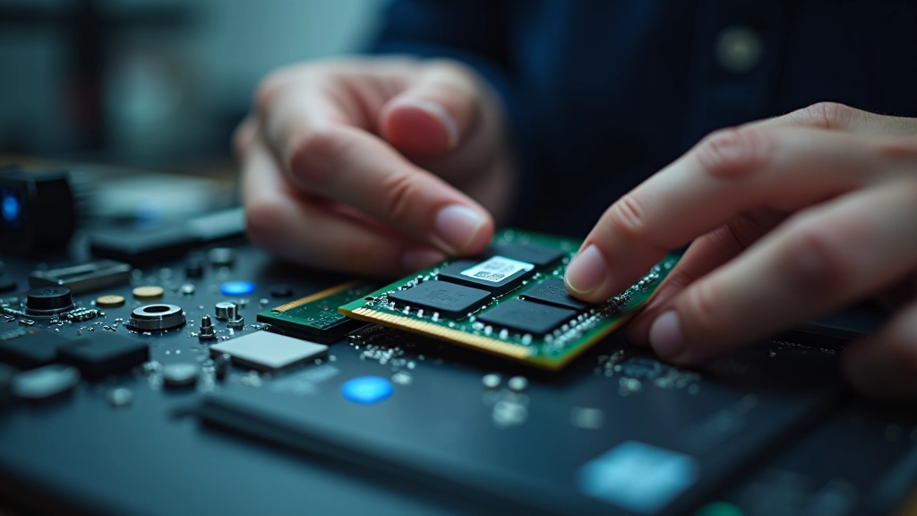 Módulos de memoria RAM instalados en una computadora portátil