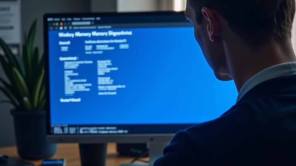 Pantalla azul del Diagnóstico de Memoria durante la ejecución de pruebas de RAM